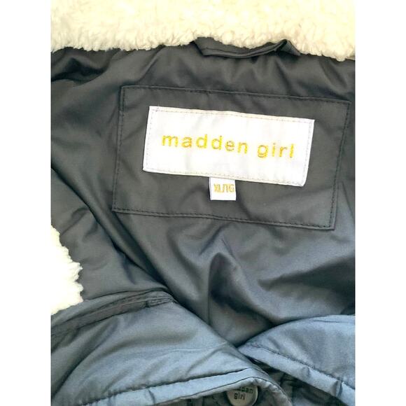 Madden Girl Jacket Fleece Off-White/Black Big Girls XL ‎ New - Picture 4 of 4